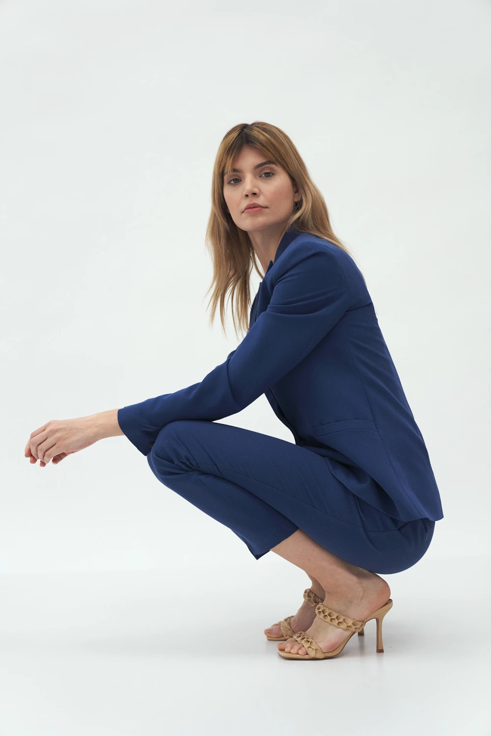 Klasičen ženski blazer Nife 216882, moder