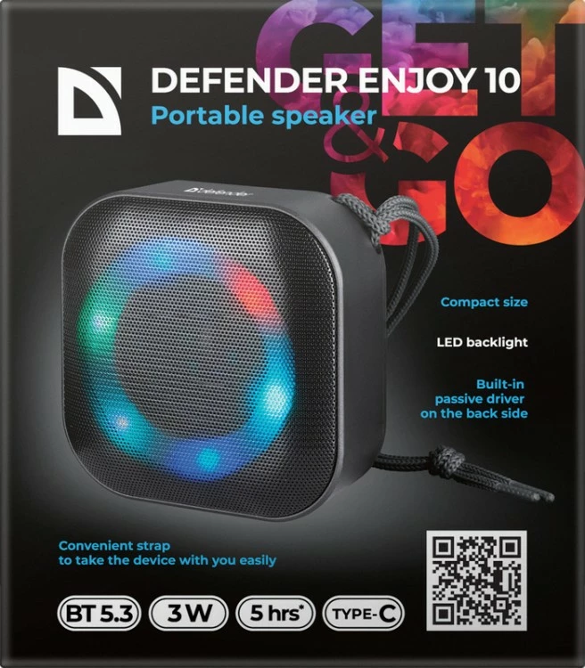 Prenosni zvočnik Bluetooth Defender Enjoy 10, 3 W, črn