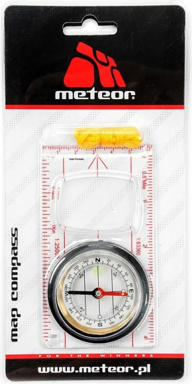 Kompas z ravnilom Meteor 71007, za moške, ženske in otroke