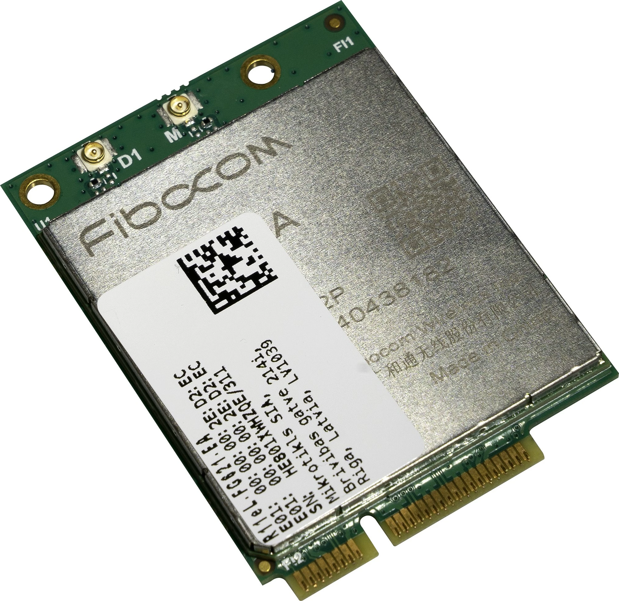 Modem mini PCIe, MikroTik R11eL-FG621-EA, ožičen, Mini PCI Express, zelen Modem mini PCIe, MikroTik R11eL-FG621-EA, ožičen, Mini PCI Express, zelen