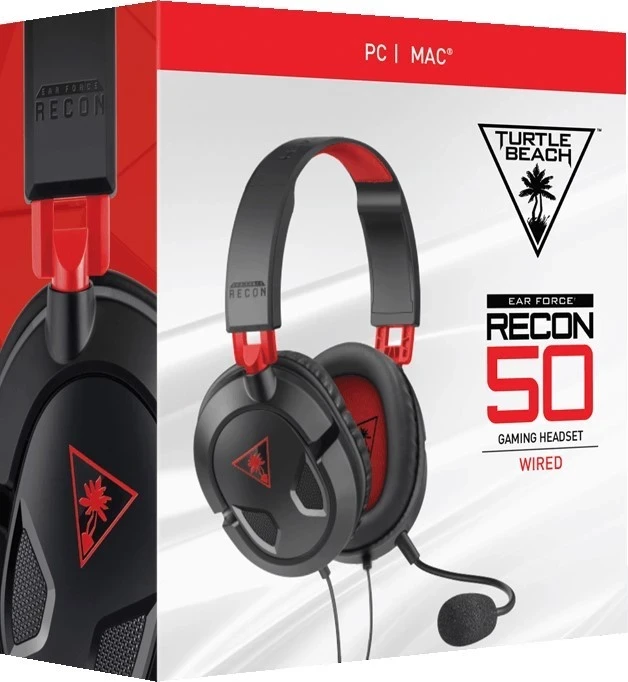 Gaming slušalke Recon 50, Turtle Beach, črno-rdeče za PC