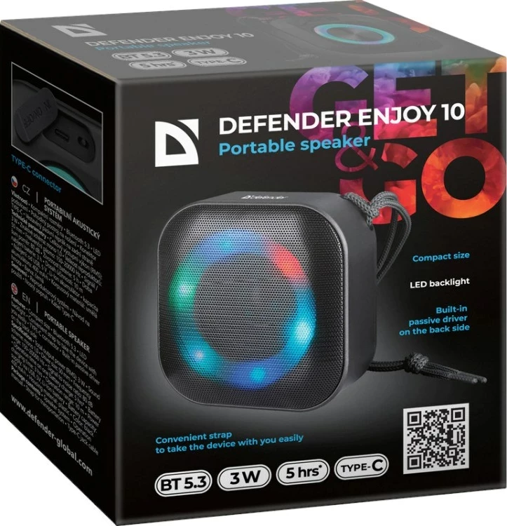 Prenosni Bluetooth zvočnik Defender Enjoy 10, 3 W, črn
