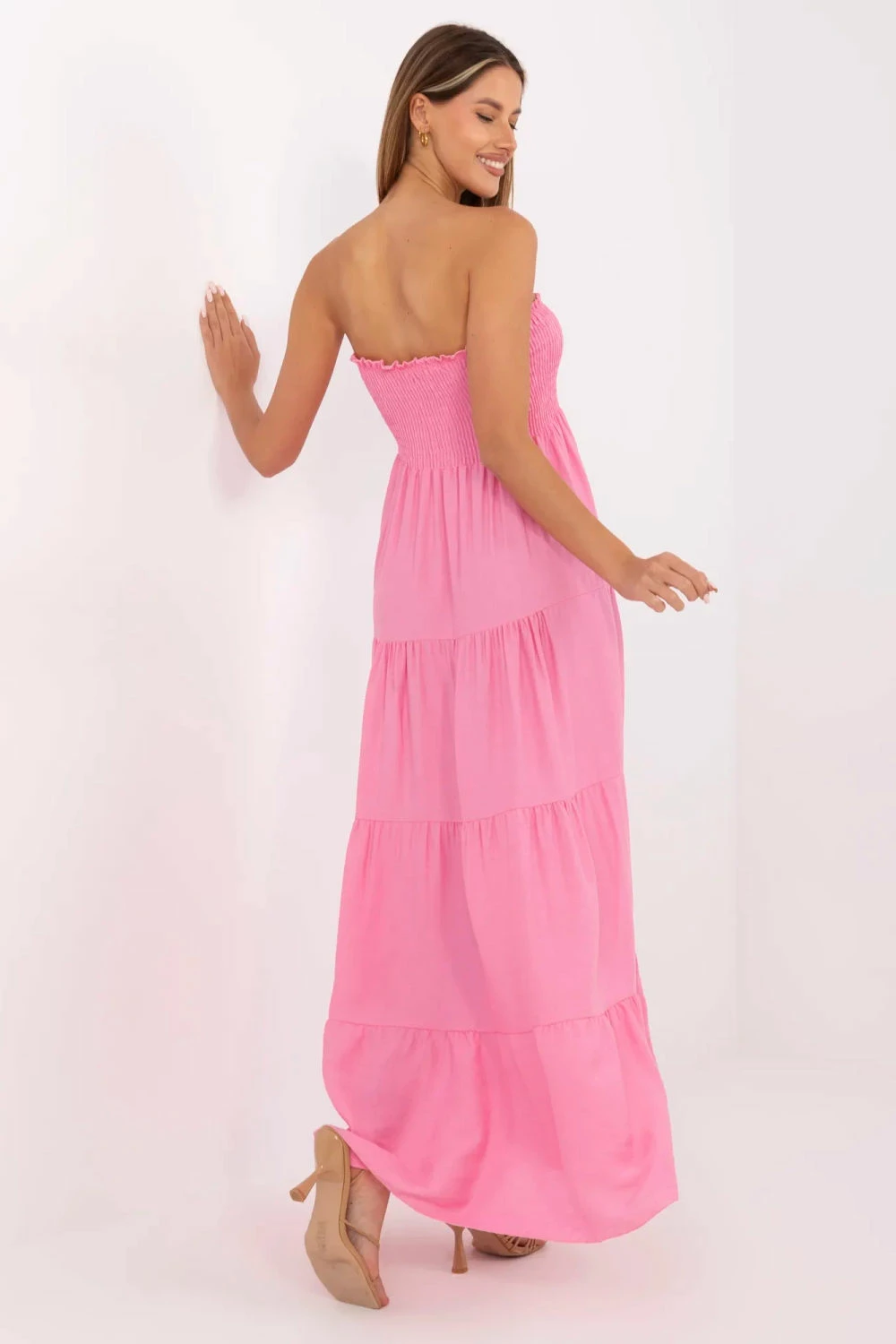 Poletna maxi obleka Italy Moda 214483, roza