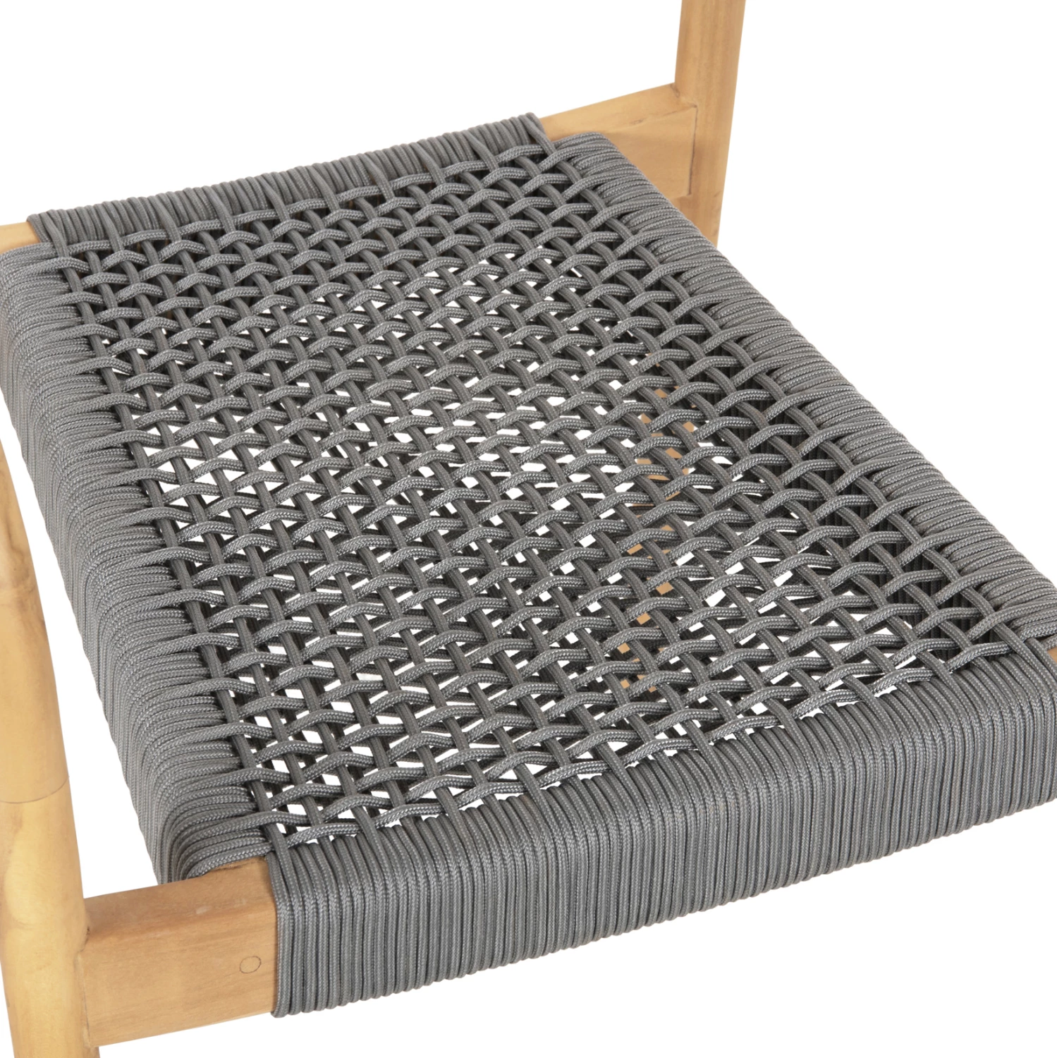 Fotelj OSLO FH9636.08 iz tikovine v naravni barvi in sivi vrvi 55x54x80Hcm