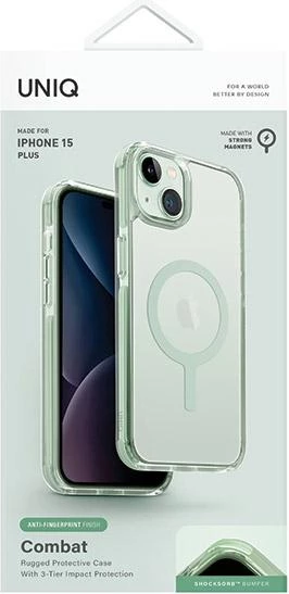 Ovitek za iPhone 15 Plus / 14 Plus, mint, UNIQ Combat Magclick Charging