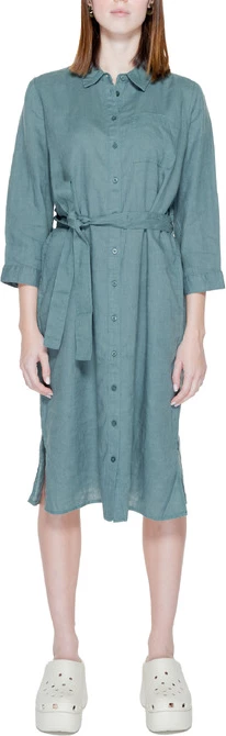 Obleka iz lanenega materiala, Street One, zelena