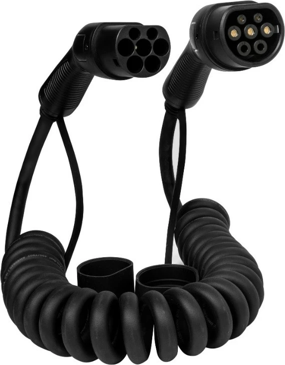 Spiralni polnilni kabel Defenzo Spiro AC11, 5 m, črn