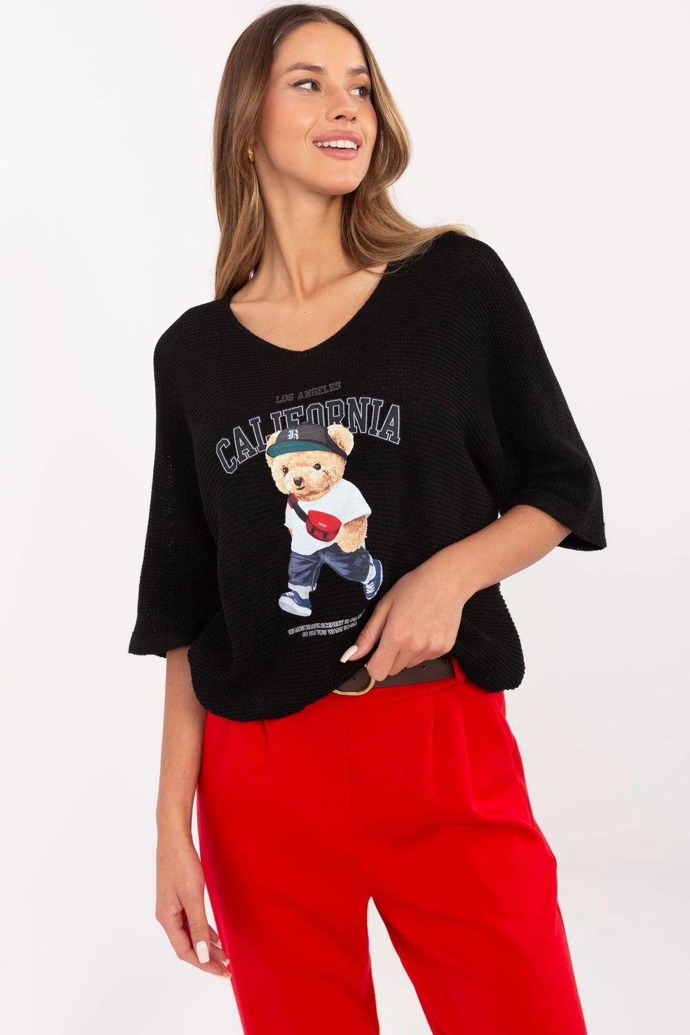 Pletenina za ženske Italy Moda 206727, črna