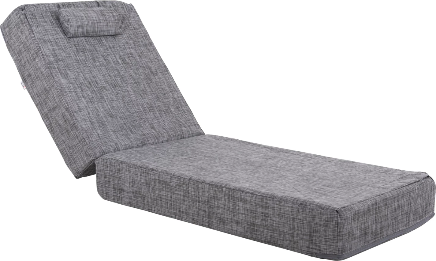 Blazina za ležalnik SIFNOS iz tekstilena v sivi barvi FH11761.10 200(120+80)x70x20Hcm