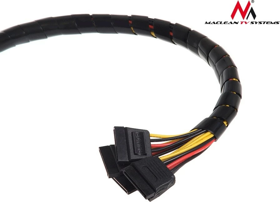 Spiralni organizator kablov Maclean MCTV-685 B, 3 m, premer 8,7–10 mm, črn