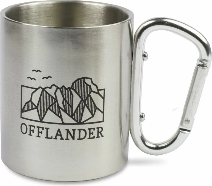 Kampirski lonček s karabinom Offlander, jeklo, sivo/srebrn
