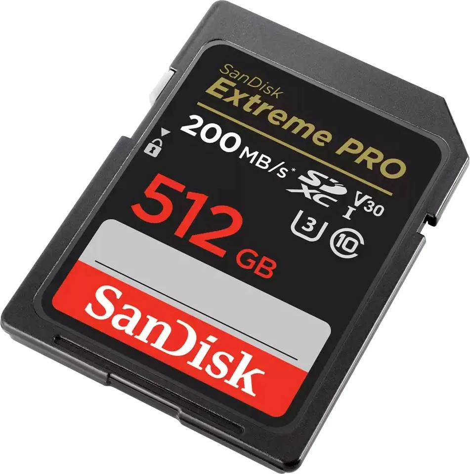 Kartica SDXC Sandisk Extreme PRO, 512 GB, Class 10, 200 MB/s, 140 MB/s, črna Kartica SDXC Sandisk Extreme PRO, 512 GB, Class 10, 200 MB/s, 140 MB/s, črna