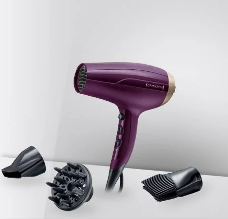 Sušilec za lase 2300 W, ionski, 3 stopnje temperature, 2 hitrosti, vijoličen Remington Your Style D5219