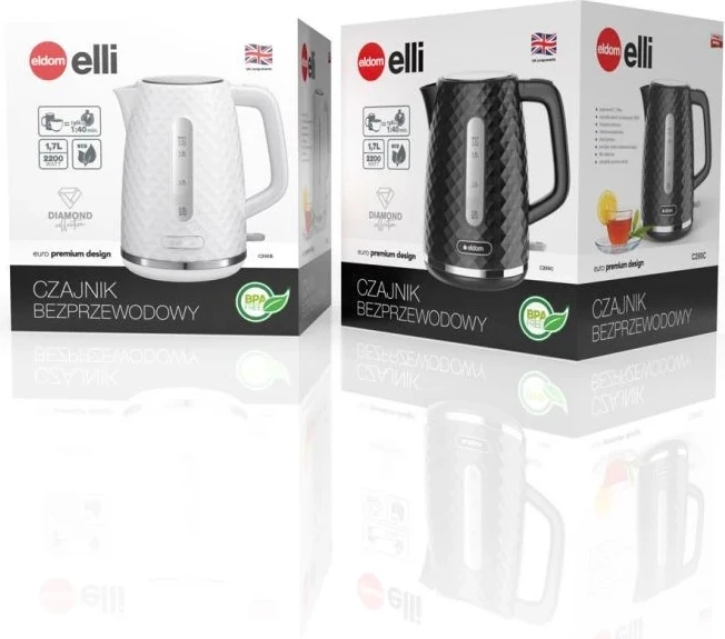 Grelnik vode Eldom Elli C280B, 1,7 l, 2200 W, bel