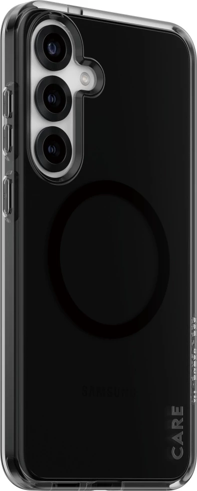 Prozoren ovitek z dimno črno barvo PanzerGlass CARE Flagship Urban Combat za Samsung Galaxy S25+