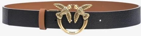 Usnjen ženski pas Pinko, črn
