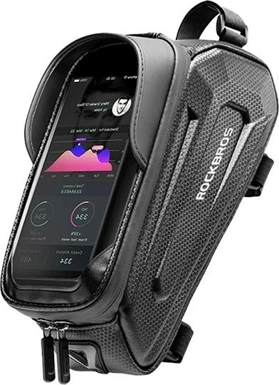 Torba za okvir kolesa Rockbros B68-1, žep za telefon, 1,7 L, črna