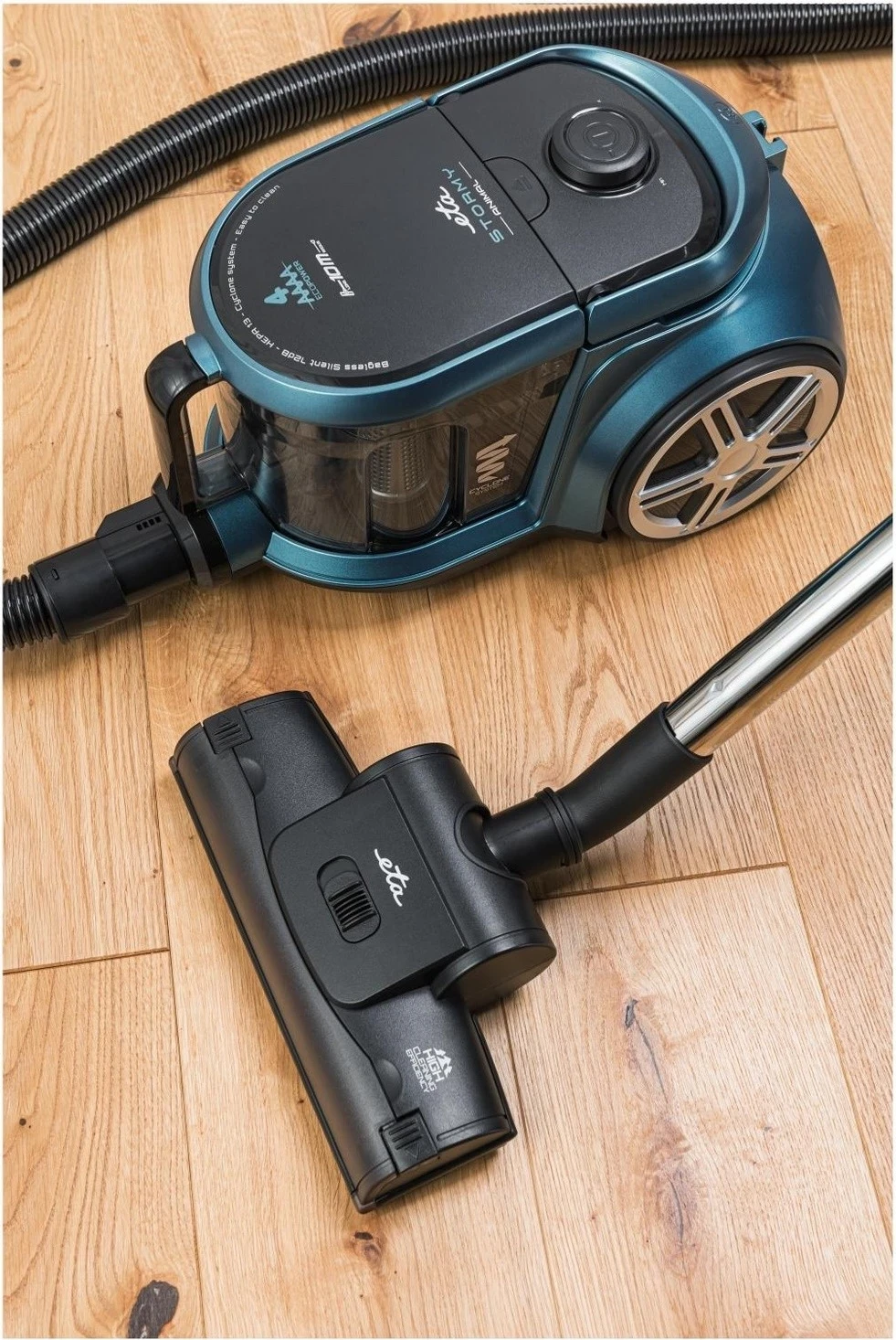 Sesalnik za dom ETA, črn in turkiz