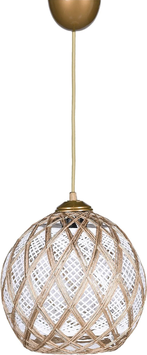 Stropna svetilka, Opviq HM024, plastična, bombažni senčnik, bela in srebrna, 22×54 cm