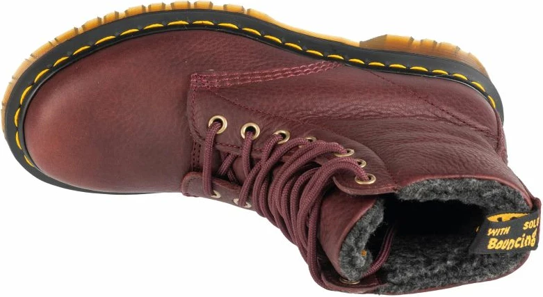 Visoke vezalke čevlji Dr. Martens 1460, temno rdeči