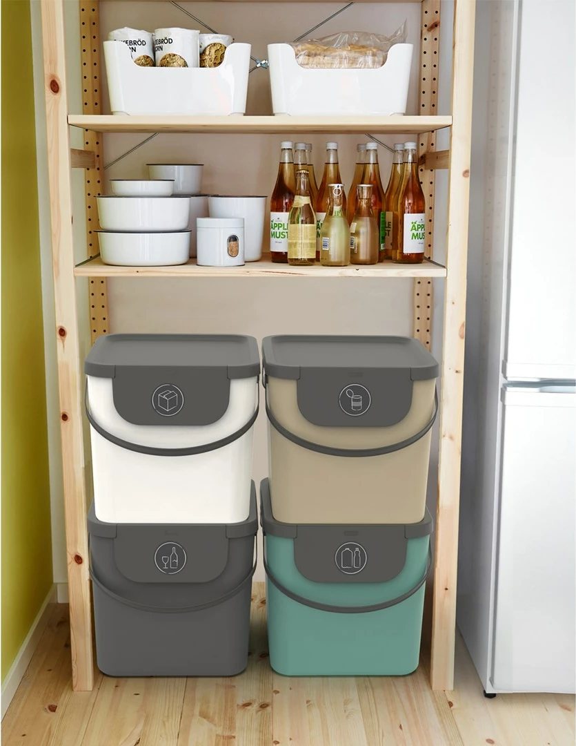 Kontejner za ločevanje odpadkov Rotho Albula, 40 L, cappuccino