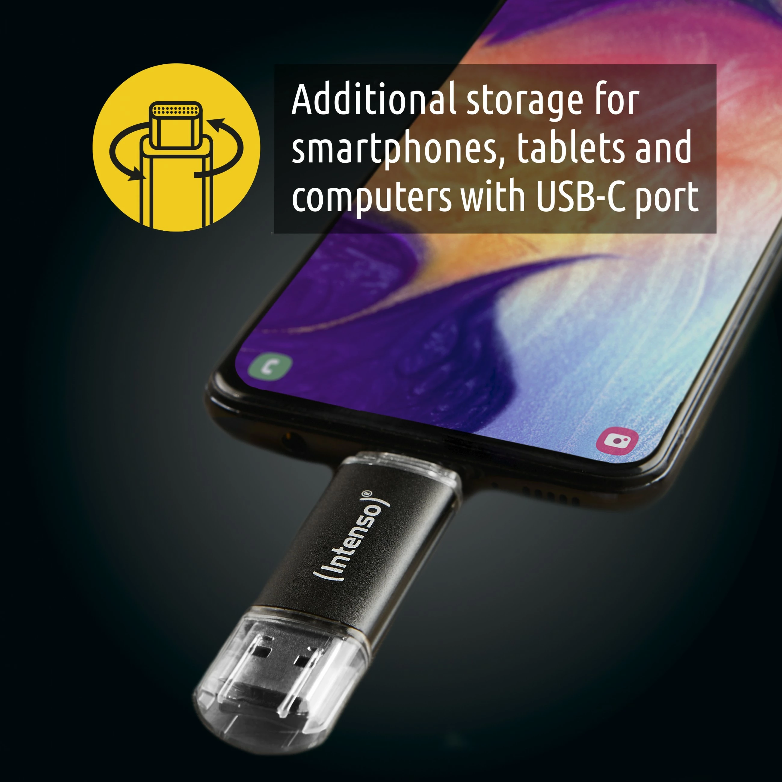 USB ključ 128 GB Intenso, USB Type-A / USB Type-C, antracit USB ključ 128 GB Intenso, USB Type-A / USB Type-C, antracit