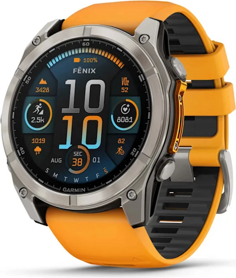 Pametna ura Garmin fēnix 8 Sapphire 010-02905-11 L, siva/oranžna