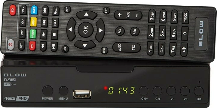 Digitalni TV tuner BLOW 4625FHD, DVB-T2, H.265 HEVC, črn