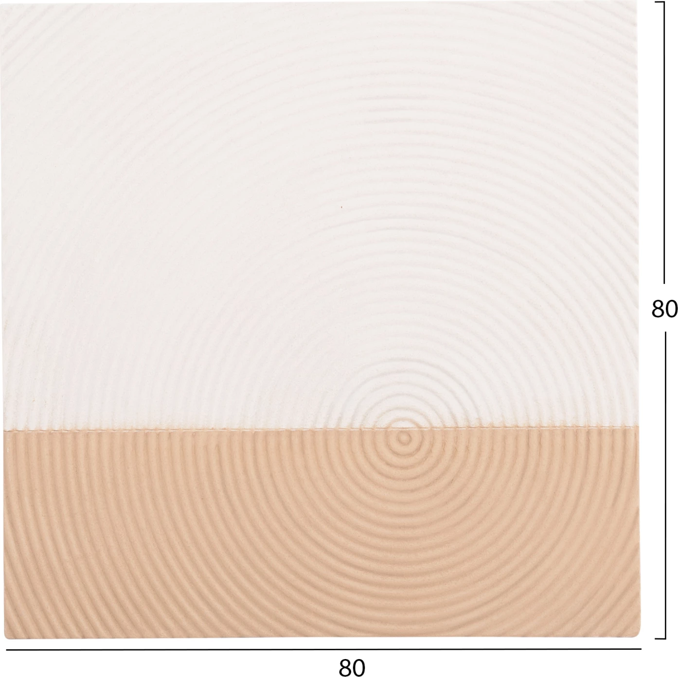 Stenski dekorativni panel kvadratne serije Santorini FH4519 MDF v barvi off-white-rjava 80x4(debelina)x80Hcm