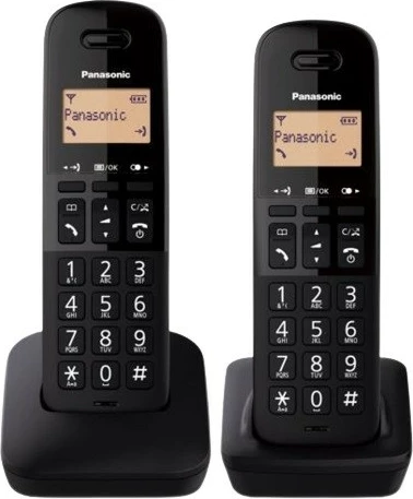 Brezžični telefon Duo Panasonic KX-TGB612, črn, set 2 kosa
