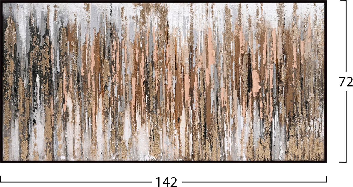 Stenska slika abstraktna FH4574.01 črn PS okvir-platno 142x4.5x72Hcm