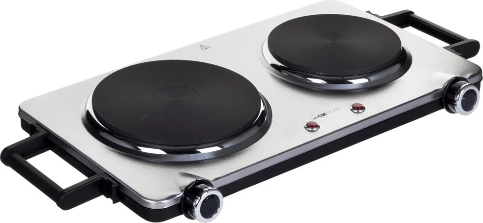 Dvojna odprta plošča iz nerjavečega jekla Clatronic DKP 3668 E, črna