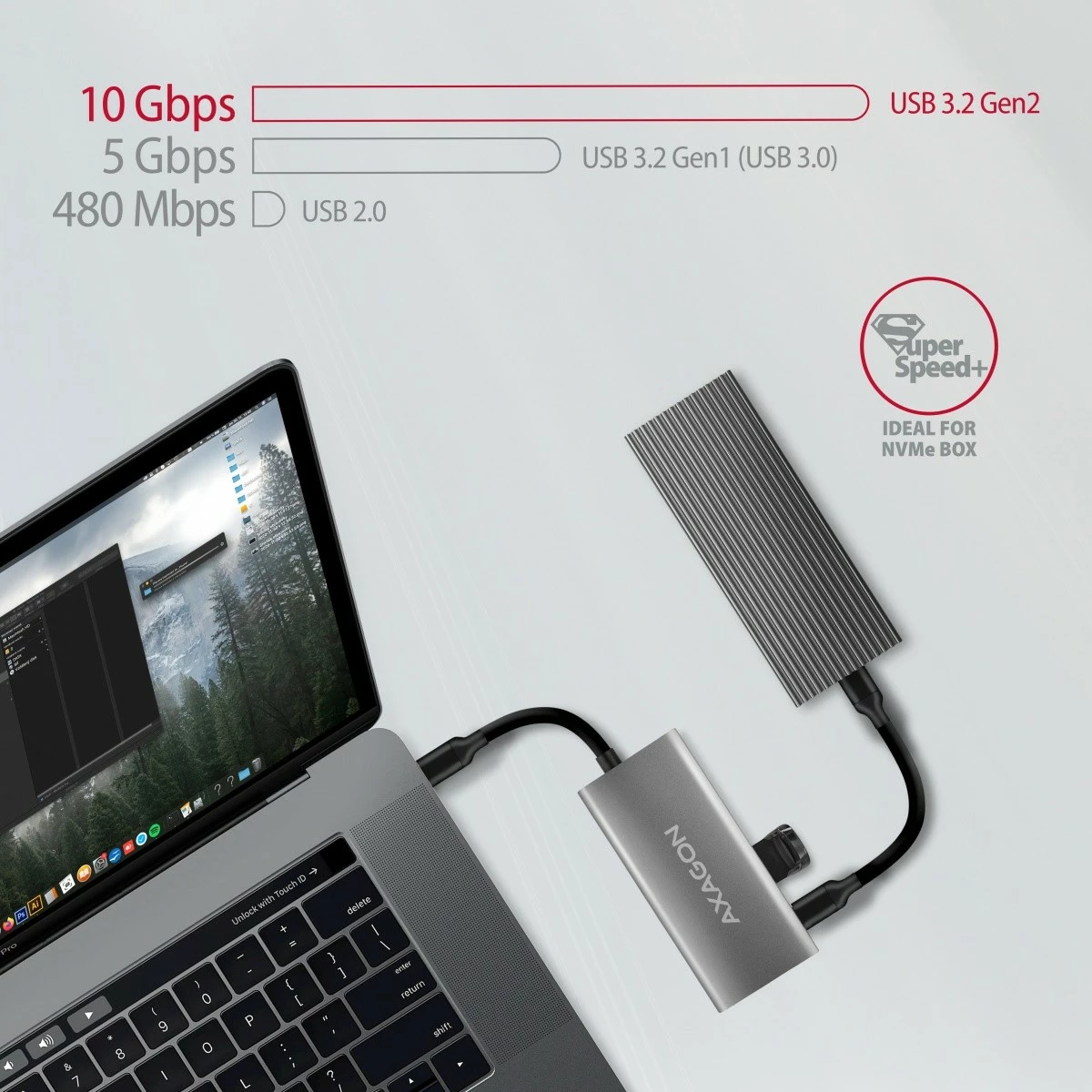 Razdelilec USB AXAGON HMC-4G2, 4 vrata (2x USB-A, 2x USB-C), USB 3.2 Gen 2, kabel USB-C 13 cm, črno/siv Razdelilec USB AXAGON HMC-4G2, 4 vrata (2x USB-A, 2x USB-C), USB 3.2 Gen 2, kabel USB-C 13 cm, črno/siv
