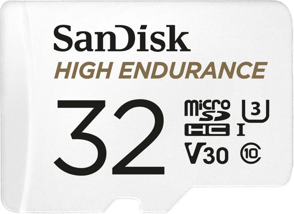 Visoko zmogljiva kartica MicroSDHC Sandisk High Endurance, 32 GB, Class 10, UHS-I, 100 MB/s, bela Visoko zmogljiva kartica MicroSDHC Sandisk High Endurance, 32 GB, Class 10, UHS-I, 100 MB/s, bela