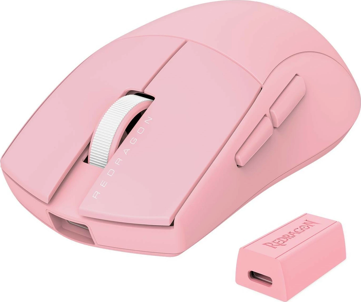 Ergonomski miš Redragon M916P-PRO-4K K1NG, brezžičen, rožnat