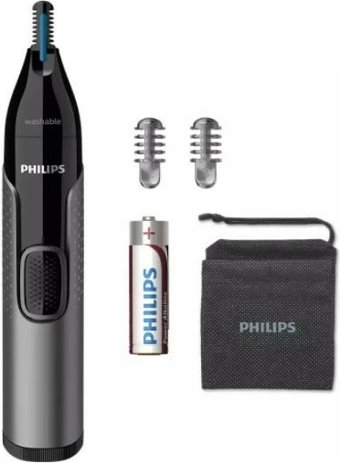 Pralnik za nos, ušesa in obrvi Philips NT3650/16, siva, z dodatki