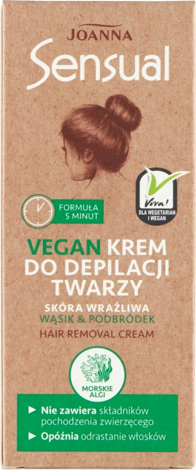 Depilacijska krema za obraz, za ženske Joanna Sensual Vegan, 20 g
