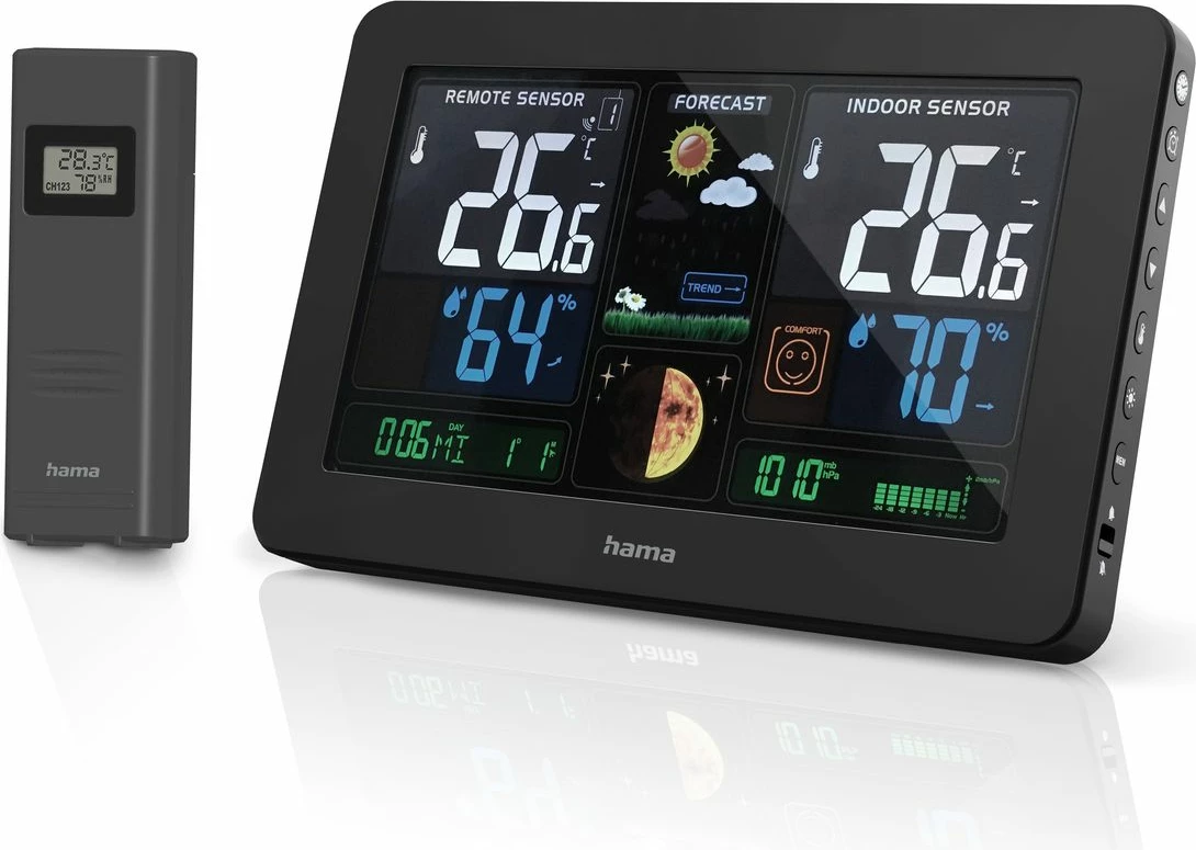 Vremenska postaja z USB Hama Premium, črna