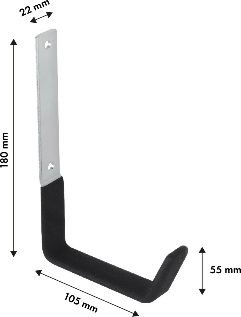Stenska nosilka iz jekla, črna, Maclean MC-480, max 10 kg