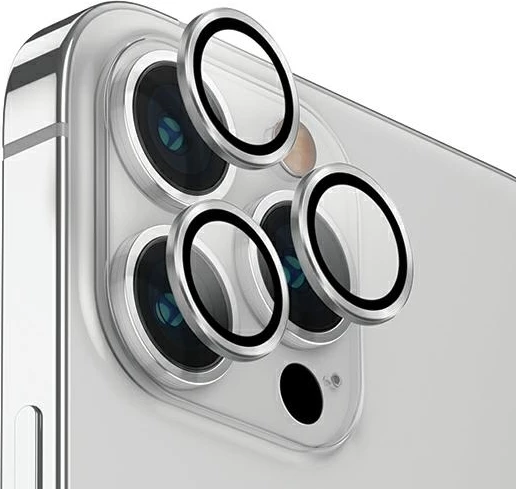 Zaščita leč za iPhone 14 Pro / 14 Pro Max, UNIQ Optix, aluminij, srebrna