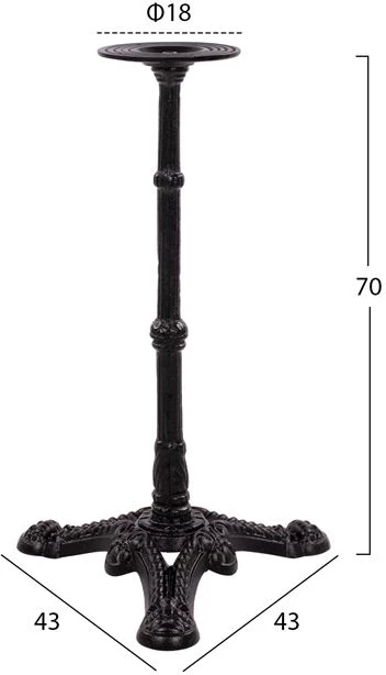 Osnova iz litega železa FH441 v črni barvi 43x43