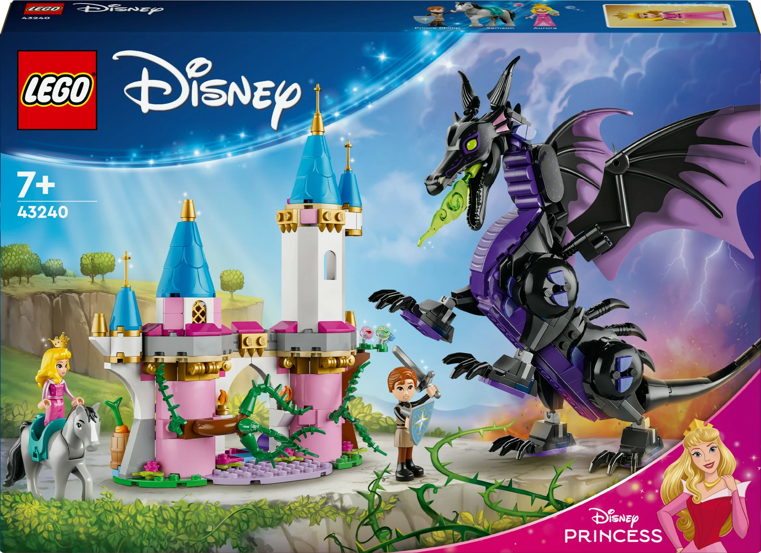 Set gradnje Disney Princess Malefiz kot zmaj LEGO 43240, večbarven