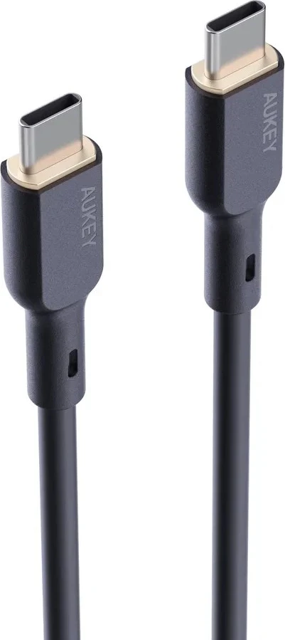 Kabel USB-C za polnjenje in prenos podatkov, PD 100W 5A, 1 m, silikon, črn AUKEY CB-SCC101