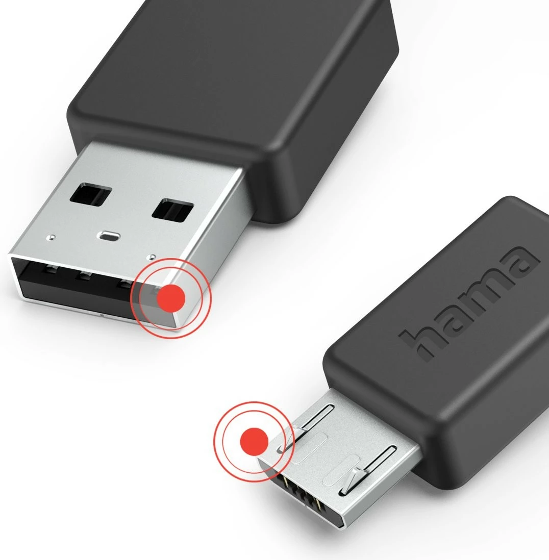 Polnilni in podatkovni kabel Hama 201584, 1 m, Micro USB, črn