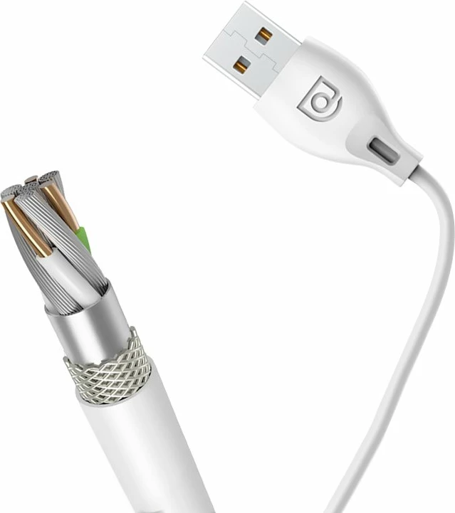 Micro USB kabel 2 m, 2,4 A, bel — Dudao L4M