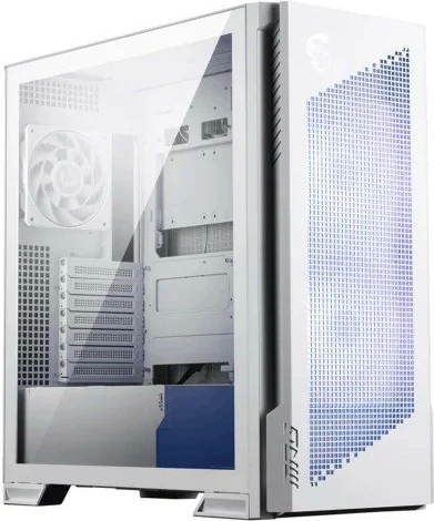 Računalniško ohišje Velox 300R Airflow PZ MPG, midi tower, ARGB, podpora E-ATX/ATX/mATX/mini-ITX, USB Type-C 20 Gb/s, kaljeno steklo, belo