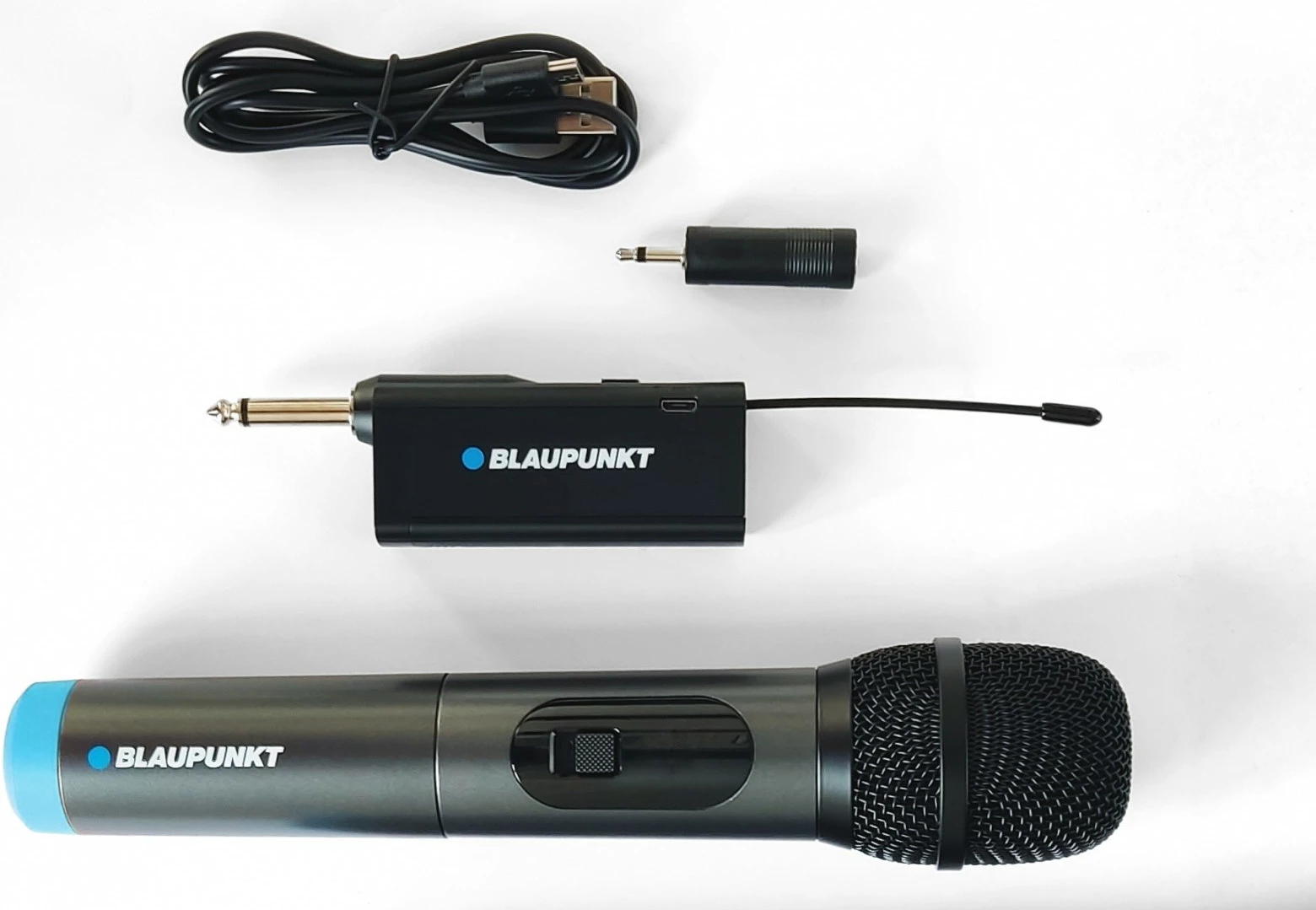 Brezžični mikrofon Blaupunkt WM40U, UHF, z sprejemnikom, črn/moder
