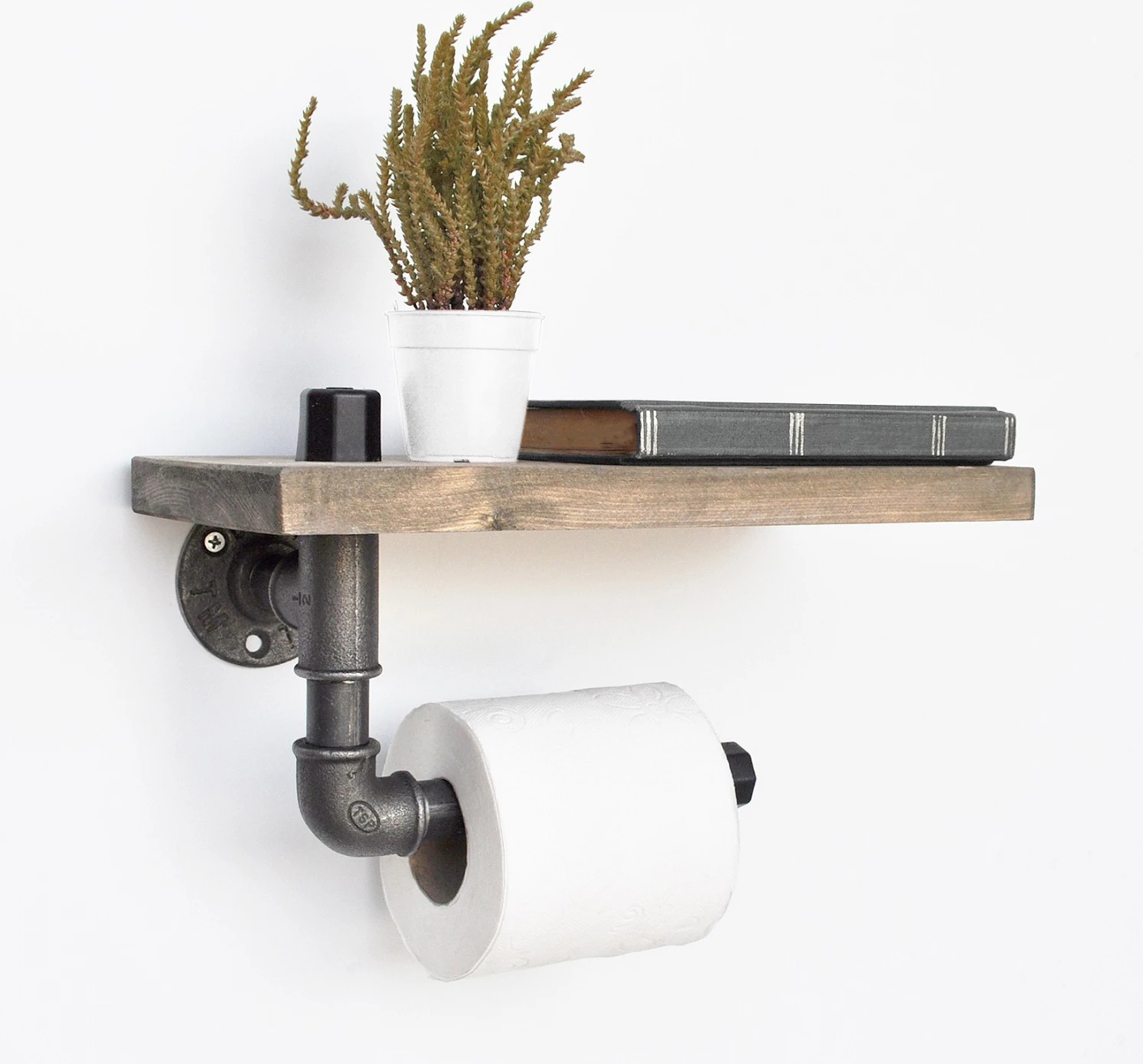 Držalo za papir iz kovine in lesa FH8924.01 30x12x14 cm