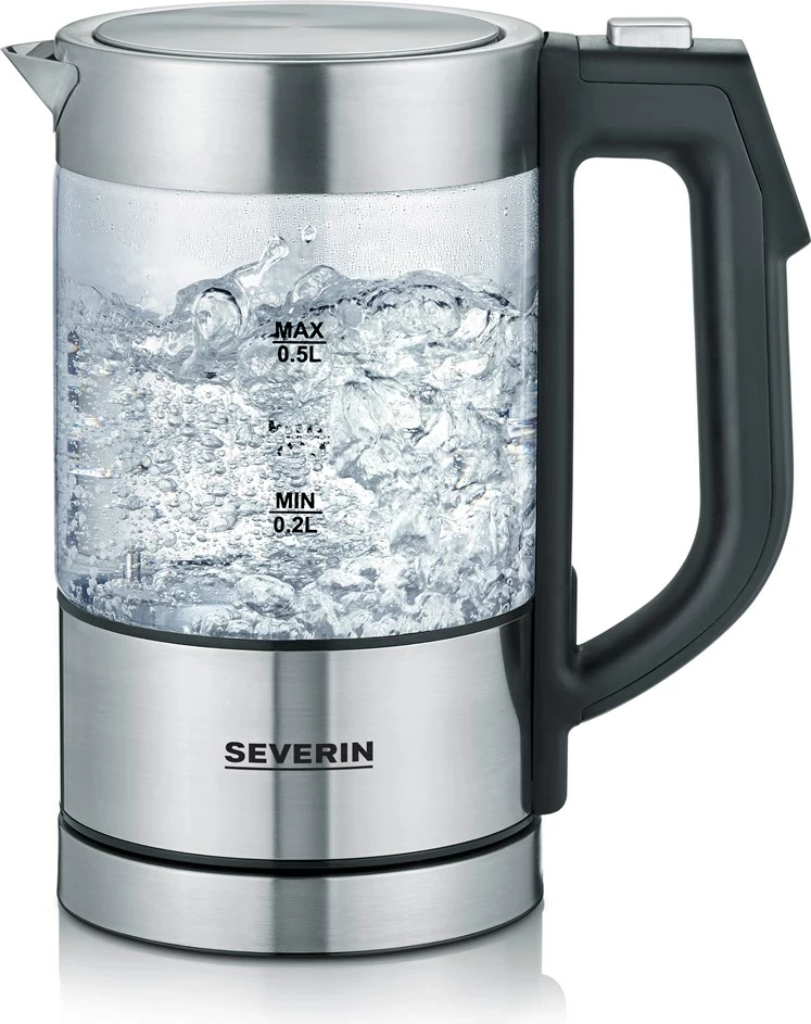 Električni grelnik vode Severin WK 3458, 0,5 L, 1100 W, črn/prozoren Električni grelnik vode Severin WK 3458, 0,5 L, 1100 W, črn/prozoren