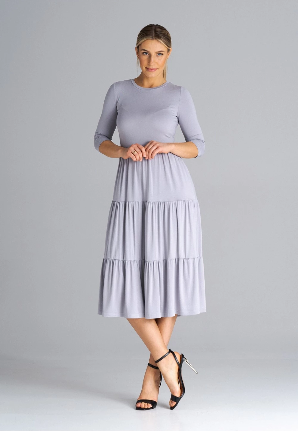 Midi obleka Figl 180850, siva